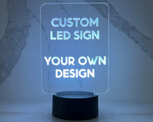 Load image into Gallery viewer, Custom Rectangle LED Sign. Your own design or logo.
